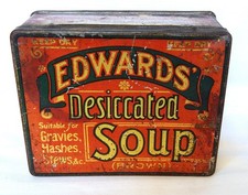 Vintage Edwards Dessicated Soup Tin England picture