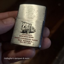 Vintage 1966 Zippo Lighter Goldston Concrete Work Ramseur NC Truck Advertisement picture