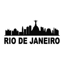 Rio De Janeiro Brazil City Skyline Cityscape Decal Sticker Black Die Cut Vinyl picture