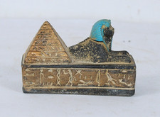 UNIQUE  PHARAONIC ANCIENT EGYPTIAN SPHINX with Pyramid Egyptian Statue (AK) picture