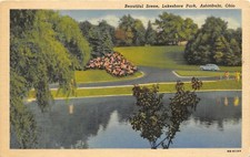 Ashtabula Ohio 1940s Postcard Beautiful Scene Lakeshore Park picture