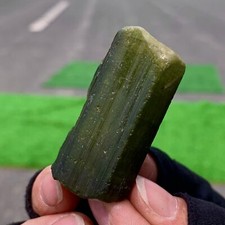 51G Natural Green tourmaline with quartz crystal mineral specimen picture