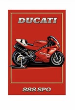 Hi Gloss Ducati Superbike 888 SPO SPS Vintage Style Metal Sign Advertising picture