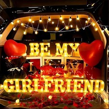 Be My Girlfriend Light up Letters Proposing Decorations Set Includes 14 LED Ligh picture