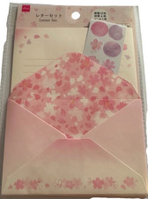 Sakura Cherry Blossom Letter Set Daiso 12 sheets 6 envelopes  2025 #2831 picture