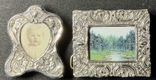 Victorian Sterling Silver Ornate Velvet Photo Picture Frame & Extra picture