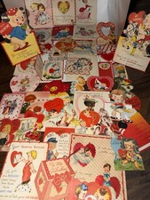 Lot 46 Vintage 1930s 40’s   Valentine Cards Die Cut Pop Up Anthropomorphic … picture