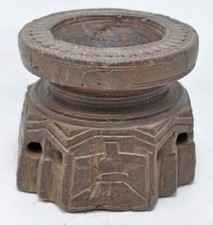 Antique Wooden Agricultural Seed Holder Bijni Original Old Fine Hand Carved picture