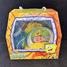 Vintage SpongeBob SquarePants Dinnerware Set 2002 NEW IN BOX picture