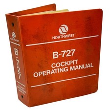 Northwest B-727 Cockpit Operating Flight Training Manual Binder Original picture