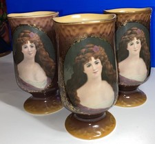 Three Vintage Ceramics Goblets No Marks Victorian picture