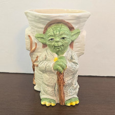 Vintage 1983 Star Wars Yoda Ceramic Pencil Holder Cup Sigma Tastesetter Japan picture