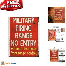 Vintage Military Firing Range Sign - Unique Wall Art for Man Caves, 8x12 in. picture