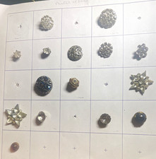 15 Vintage Original Rhinestone Button Lot Crystal-glass-metal picture