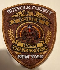 SUFFOLK COUNTY POLICE SCPD  HAPPY THANKSGIVING DAY TURKEY HOLIDAY PATCH NEW YORK picture