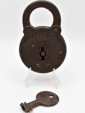 Antique German Surprise Six Lever Padlock with Working Key picture