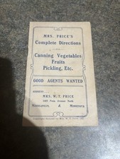 Antique Mrs. Price's Complete Directions for Canning Advertising Booklet picture