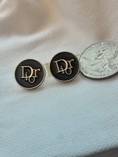 Lot of 2 Christian DIOR black / gold / size 0,6 inch metal 17 mm picture