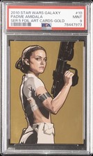 2010 TOPPS STAR WARS GALAXY SERIES 5 FOIL ART CARDS PADME AMIDALA 350/770 PSA 9 picture