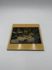 Vintage Wolf Wolves Snow Winter Scene 8” Ceramic Tile Wall Plaque Wildlife Art picture