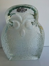 Vintage BLENKO Glass OWL Bookend Sculpture Joel Myers Handcrafted Art Glass 7