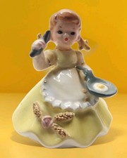 Vintage Josef Originals Little Housekeepers Frying Egg Girl Figure picture