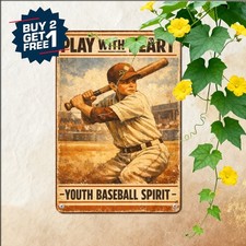 Classic Baseball Ballpark Wall Poster Sign Retro Sports Metal Plaque 8x12 picture