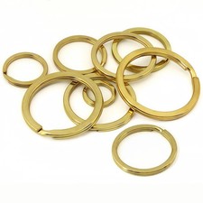 Gold Key Rings Flat 15-35mm Keyring Split Ring Double Loop Tag Chain picture