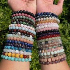 Wholesale Grade A++ Genuine Gemstone Bead Bracelets Choose from 40 Types Stone picture