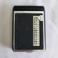 Vintage 1950s Mini Pocket Phone Address Book A-Z Slider List Finder picture