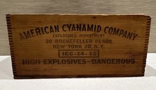 Vintage American Cyanamid Company High Explosives Dovetail Wood Box picture
