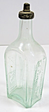 Rare Vintage Ed Pinaud  Paris ~Aqua Green Embossed Glass Perfume Bottle #P32 picture