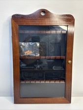 VINTAGE 30 Souvenir Tea Spoon Display Case Collection Rack Wall Mount Wooden picture