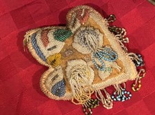 RARE Antiq Native American Beaded Pin Cushion Mohawk Indian Glens Falls NY 1910 picture