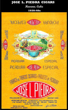1930-40s. Original Cigar Label &Pipe tobacco J.L.Piedra. Cuban Collectibles picture