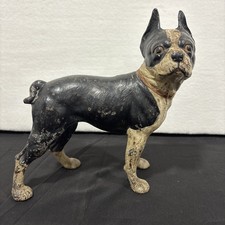 Antique Cast Iron Boston Terrier Doorstop Hubley? Original Paint Heavy 10” 8+ Lb picture
