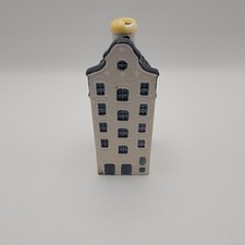 KLM Bols Blue Delft House 33 Ceramic Bottle Empty Blue White 2014 Vintage picture
