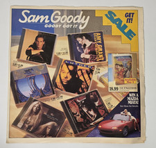 1991 Sam Goody Music Catalog CDs Cassettes VHS Audio Sale Circular 6 Pages picture