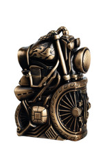 Custom Lighter – Motorcycle Chopper 3D Bronze Heavy Case Zippo picture