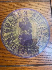 Golden Sheaf Whiskey Vintage Round Paper Label 5.5