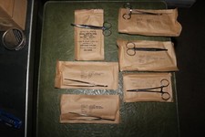 NOS WWII Korea medic bag bandage lister scissors forceps tweezers 6 pc lot picture