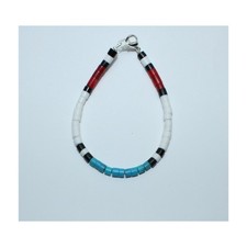 Multicolor Beaded Bracelet Valarie Johnson Navajo Native American 8 Inch picture