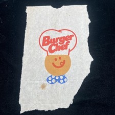 Burger Chef Restaurant Vintage Paper Bag Piece With Logo 10” X 6 ½” picture
