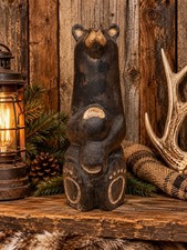 Jeff Fleming Bear Solid Wood Carving BIG SKY CARVERS 24” BAREFOOT BEAR Decor picture