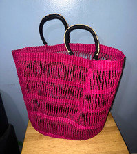 African Ghana Bolga Basket Style, Handmade Woven Basket With Handles picture