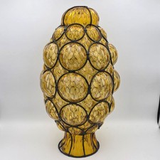 Vintage Amber Murano Bubble Glass Pendant Light Fixture Shade or Base 16