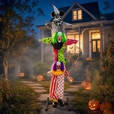 6FT Halloween Clowns Animatronic Decorations Outdoor picture