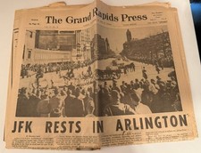1963 Grand Rapids Press JFK RESTS IN ARLINGTON Kennedy Funeral Newspaper Nov 26 picture
