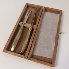 Laguiole en Aubrac Carving Set Sold Cow iHorn Handles Handcrafted Knife picture