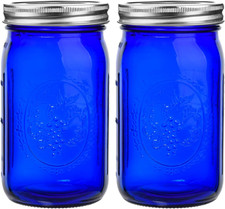 Share Blue Mason Jars Wide Mouth2 Pack Cobalt Blue Colored Mason Jars 32 Oz Can picture